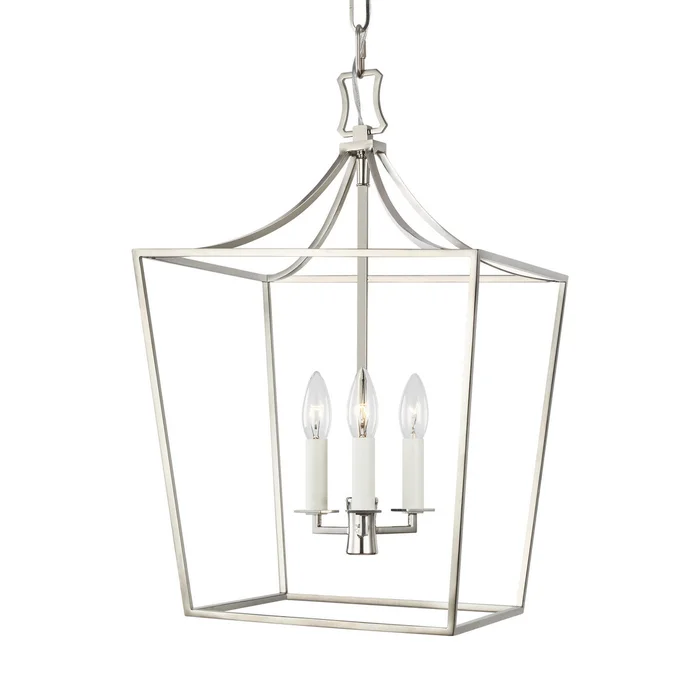 Visual Comfort Studio CC1003PN Southold Three Light Lantern, Polished Nickel