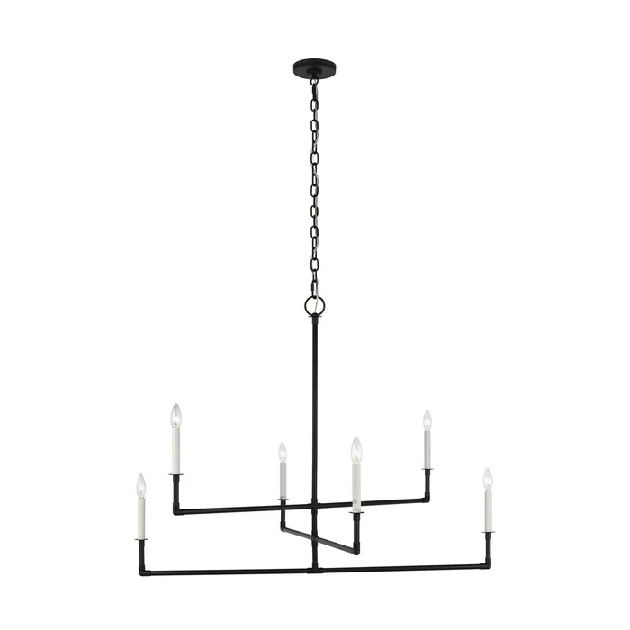 Visual Comfort Studio CC1356AI Bayview Six Light Chandelier, Aged Iron