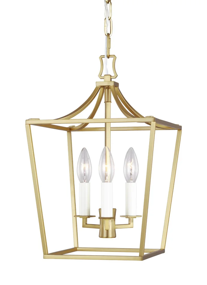 Visual Comfort Studio CC1433BBS Southold Three Light Mini Lantern, Burnished Brass