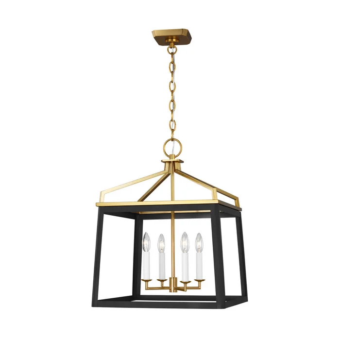 Visual Comfort Studio CC1554MBKBBS Carlow Four Light Lantern, Midnight Black