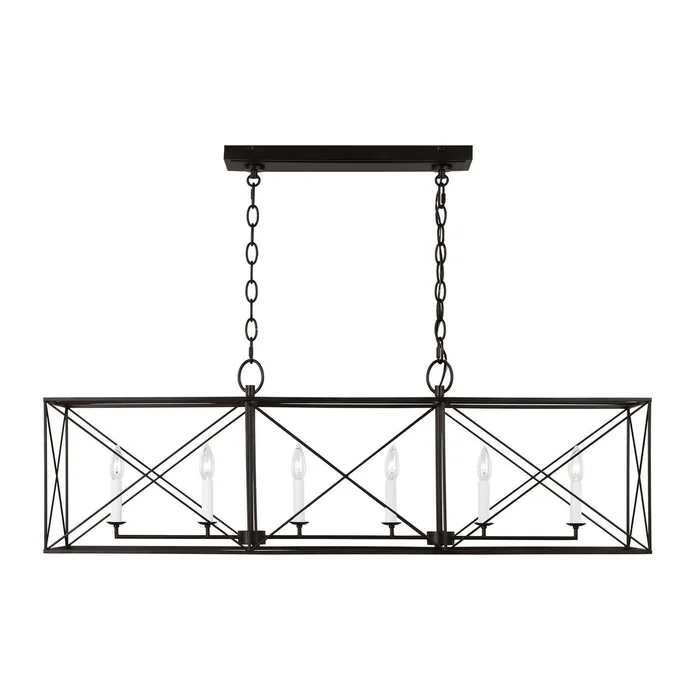 Visual Comfort Studio CC1646AI Beatrix Six Light Chandelier, Aged Iron
