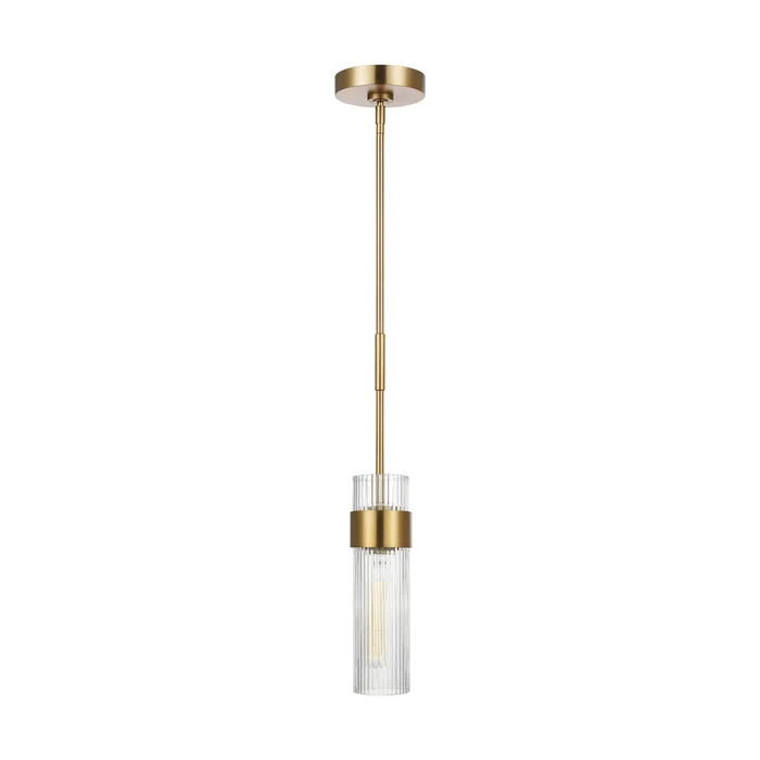 Visual Comfort Studio CP1161BBS Geneva One Light Pendant, Burnished Brass