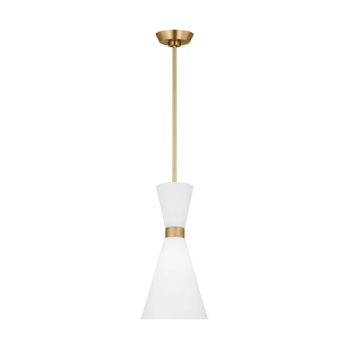 Visual Comfort Studio DJP1101SB Belcarra One Light Pendant, Satin Brass
