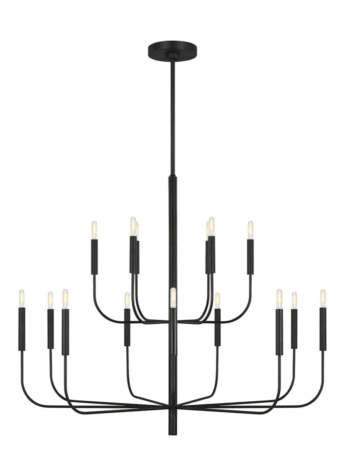 Visual Comfort Studio EC10015AI Brianna 15 Light Chandelier, Aged Iron