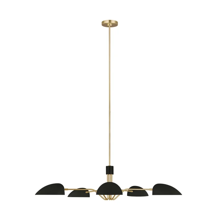 Visual Comfort Studio EC1025MBK Jane Five Light Chandelier, Midnight Black