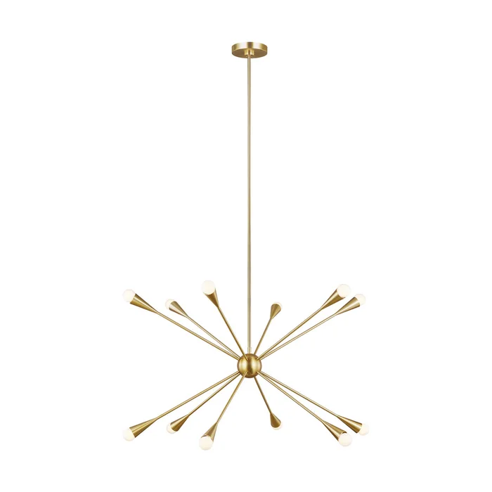 Visual Comfort Studio EC10312BBS Jax 12 Light Chandelier, Burnished Brass