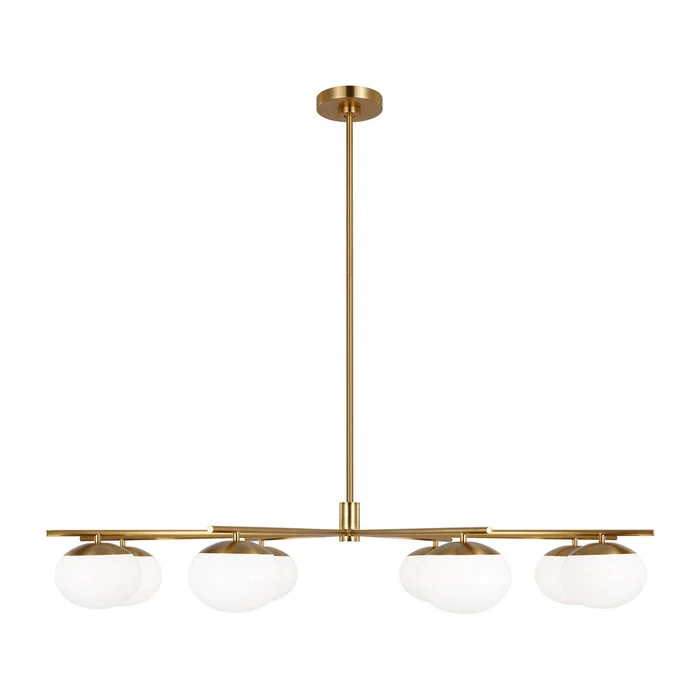 Visual Comfort Studio EC1258BBS Lune Eight Light Chandelier, Burnished Brass