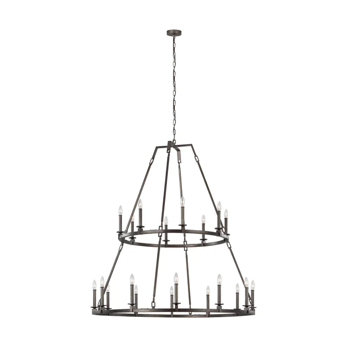 Visual Comfort Studio F3217/20SMS Landen 20 Light Chandelier, Smith Steel