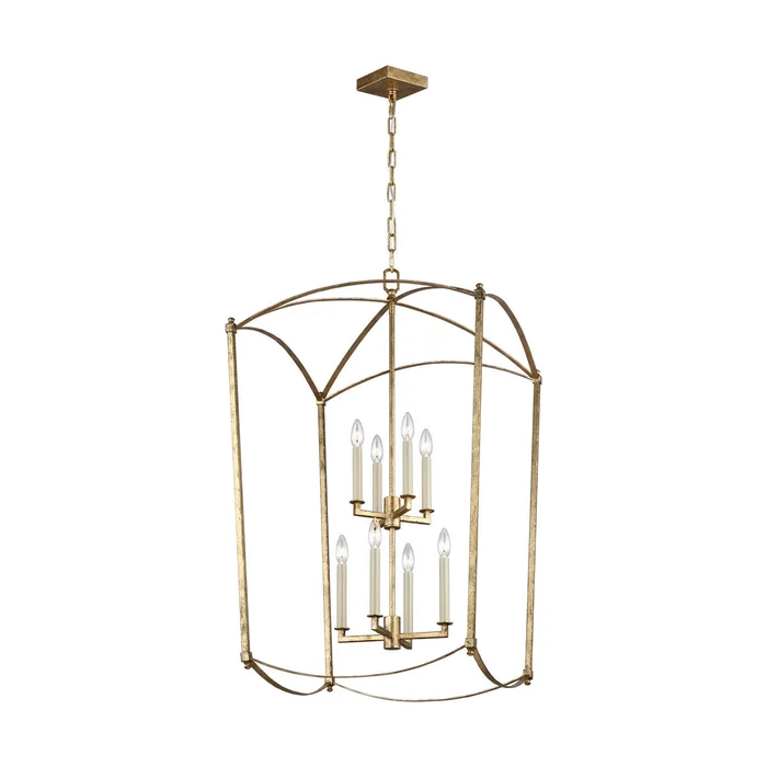 Visual Comfort Studio F3324/8ADB Thayer Eight Light Lantern, Antique Gild