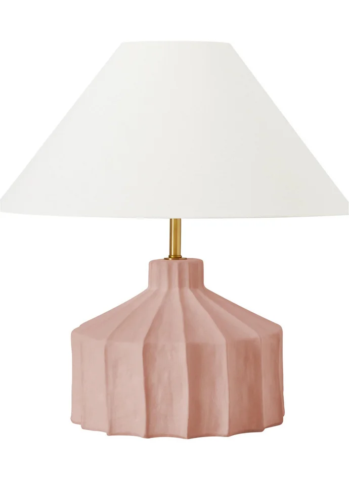 Visual Comfort Studio KT1321DR1 Veneto One Light Table Lamp, Dusty Rose