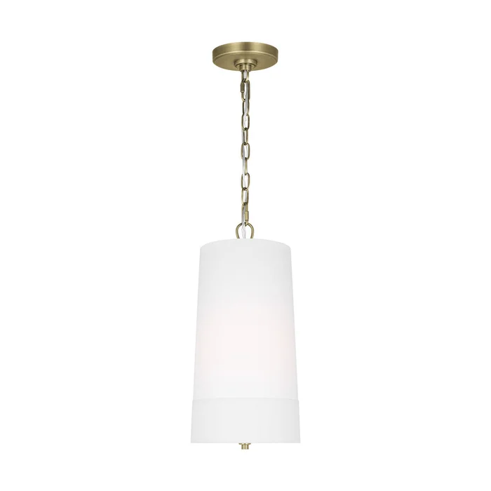 Visual Comfort Studio LP1101TWBWLW Ivie One Light Pendant, Time Worn Brass