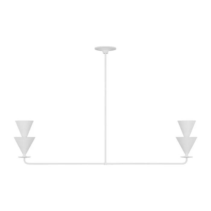 Visual Comfort Studio LXC1102CPST Cornet Two Light Linear Chandelier, Cast Plaster