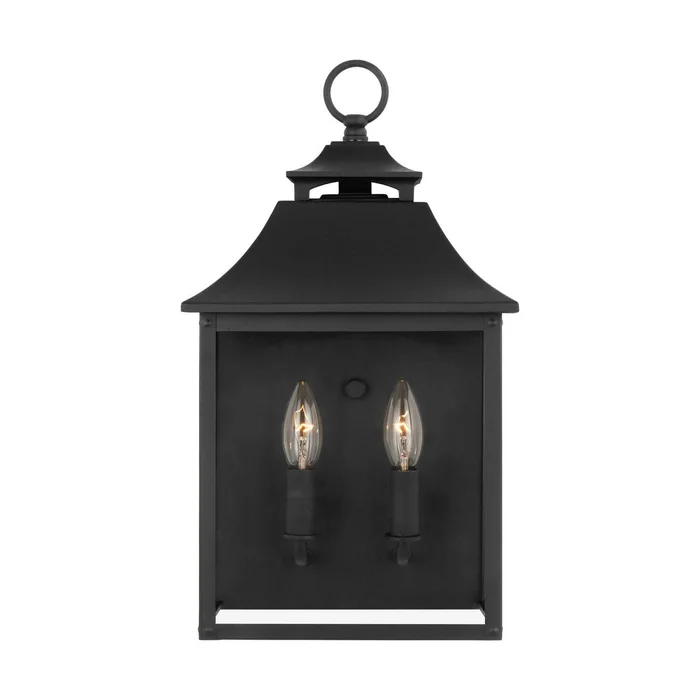 Visual Comfort Studio OL14400TXB Galena Two Light Outdoor Wall Sconce, Textured Black