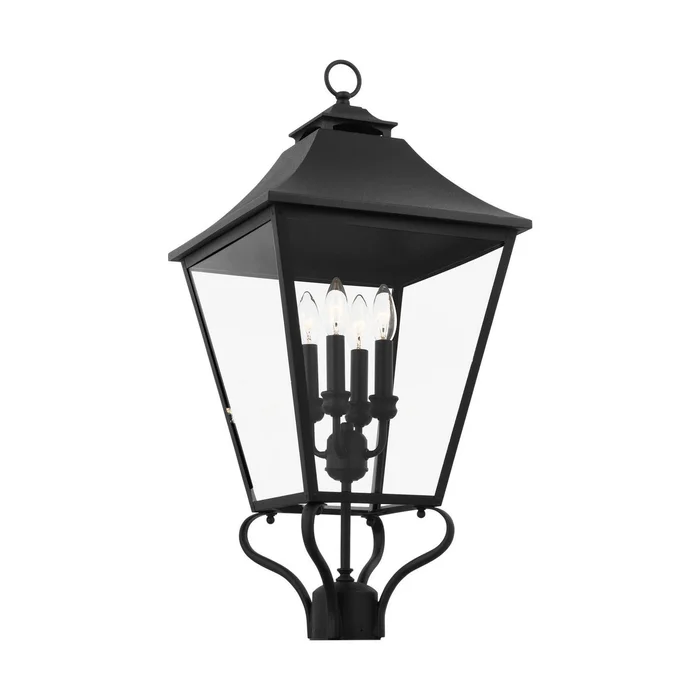 Visual Comfort Studio OL14407TXB Galena Four Light Outdoor Post Lantern, Textured Black