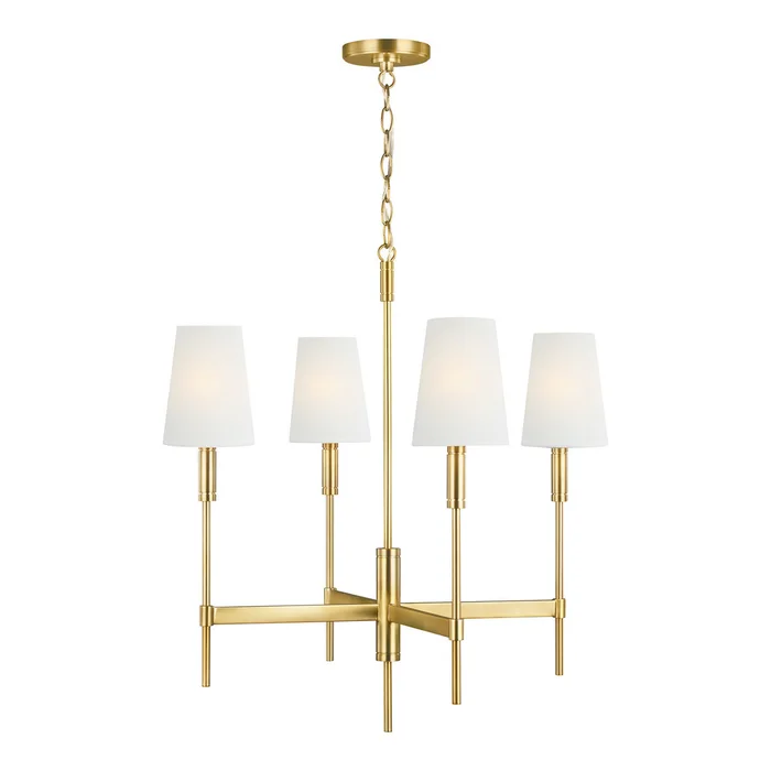 Visual Comfort Studio TC1034BBS Beckham Classic Four Light Chandelier, Burnished Brass (Discontinued)