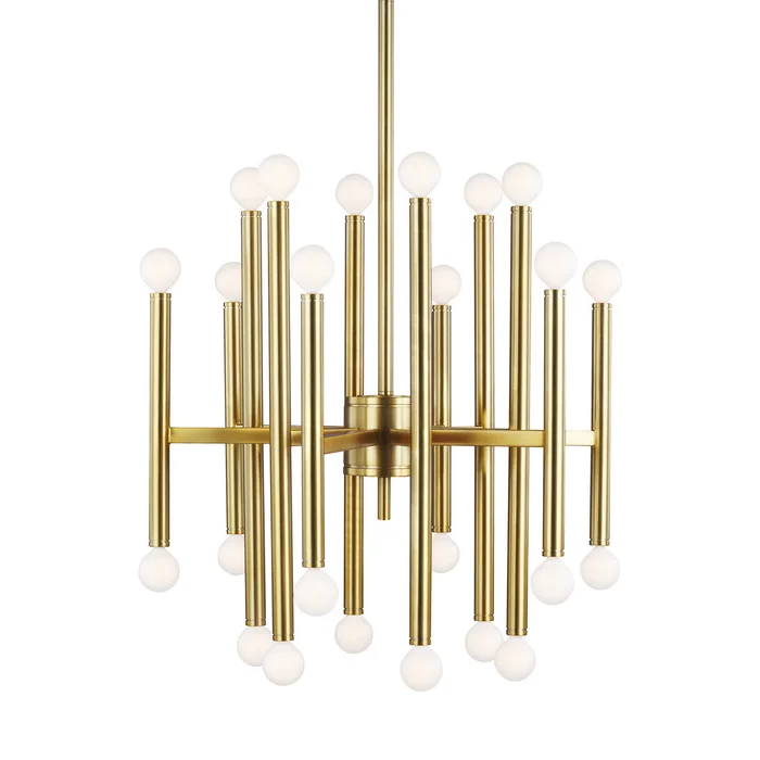 Visual Comfort Studio TC10524BBS Beckham Modern 24 Light Chandelier, Burnished Brass