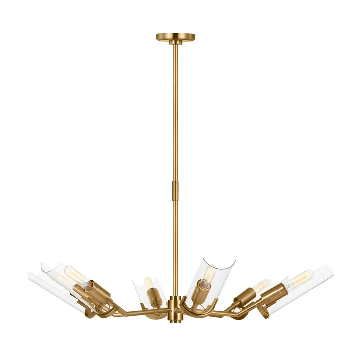 Visual Comfort Studio TC1166BBS Mezzo Six Light Chandelier, Burnished Brass