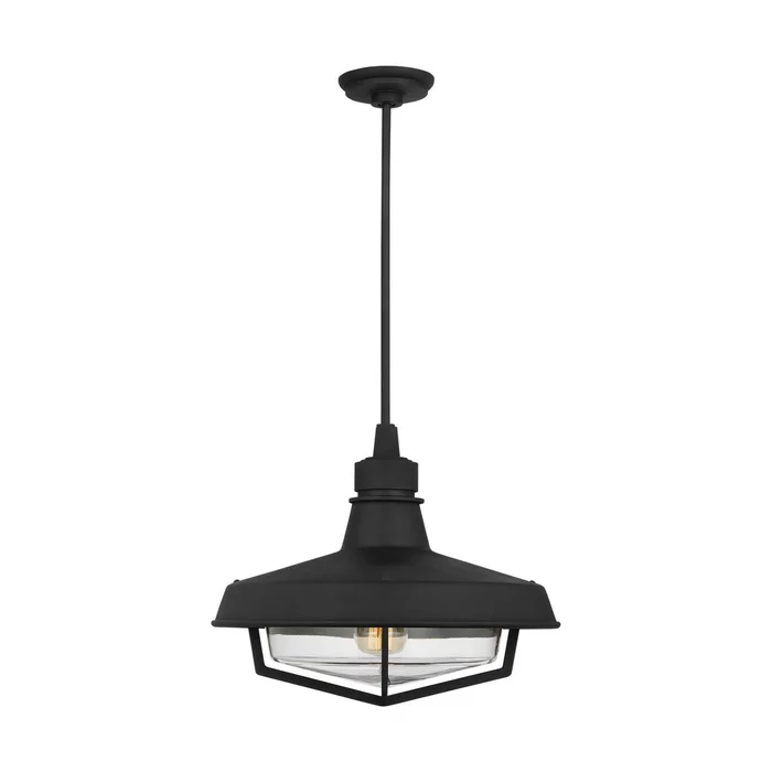 Visual Comfort Studio TO1021TXB Hollis One Light Outdoor Pendant, Textured Black
