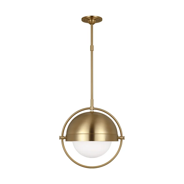 Visual Comfort Studio TP1101BBS Bacall One Light Pendant, Burnished Brass