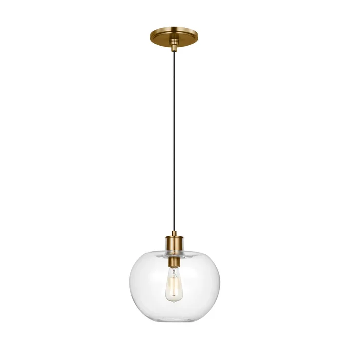 Visual Comfort Studio TP1211BBS Mela One Light Pendant, Burnished Brass