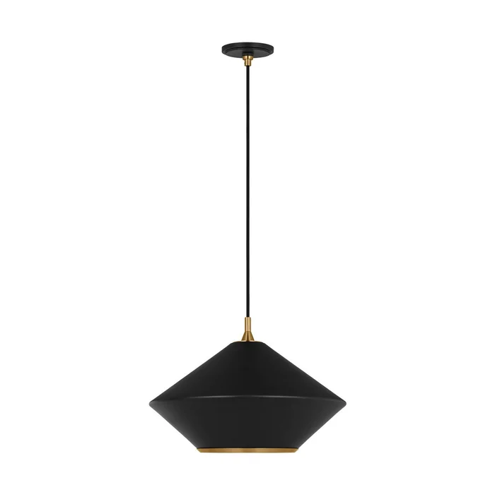Visual Comfort Studio TP1221MBKBBS Stanza One Light Pendant, Midnight Black