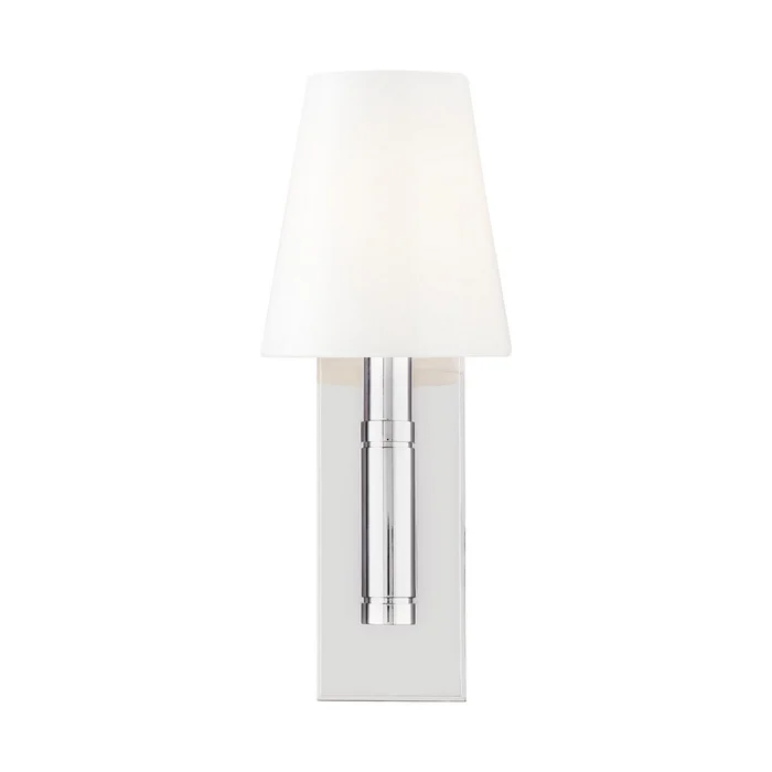 Visual Comfort Studio TV1001PN Beckham Classic One Light Wall Sconce, Polished Nickel