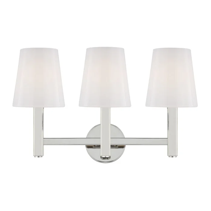 Visual Comfort Studio TV1133PN Logan Three Light Vanity, Polished Nickel