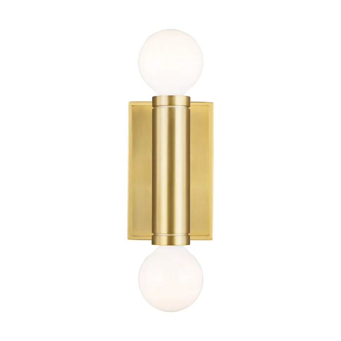 Visual Comfort Studio TW1042BBS Beckham Modern Two Light Wall Sconce, Burnished Brass