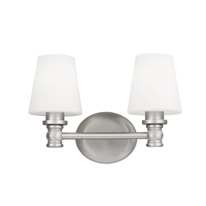 Visual Comfort Studio VS22102SN Xavierre Two Light Vanity, Satin Nickel