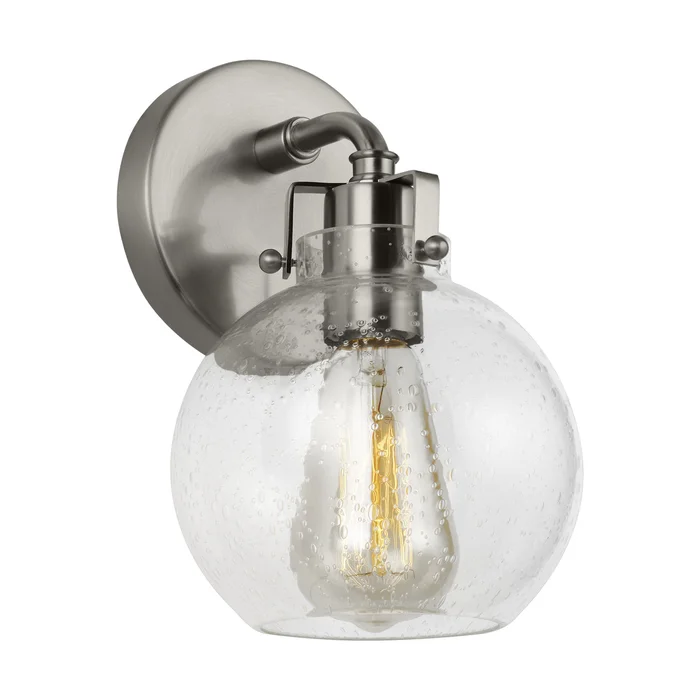 Visual Comfort Studio VS24401SN Clara One Light Wall Sconce, Satin Nickel