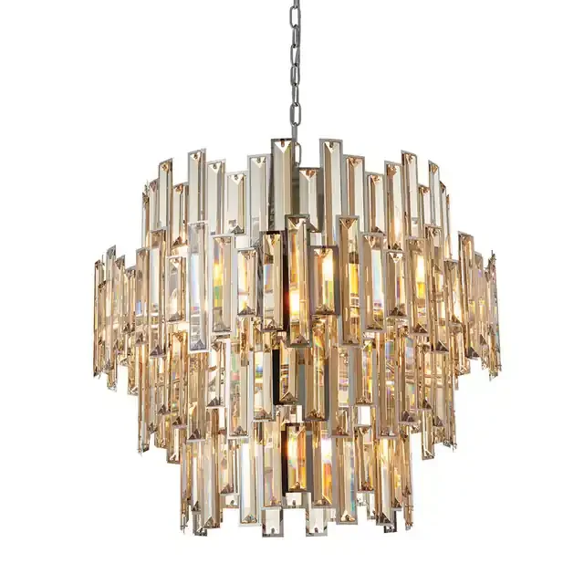 Viviana 15 Light Chrome with Tinted Crystal Pendant Chandelier