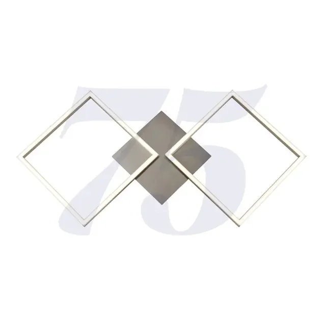 Wall Art 2 Light Satin Silver Square Light
