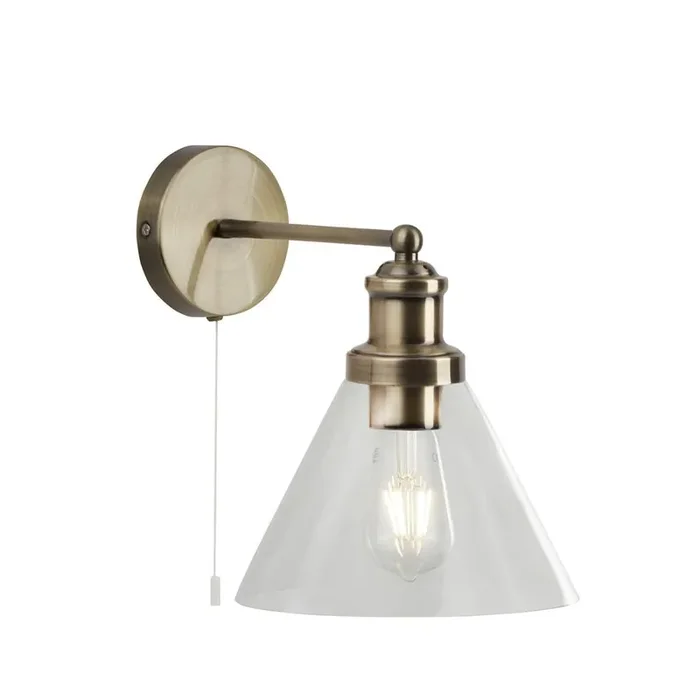 Wall Light – Antique Brass & Clear Glass Shades (0483PYR1277AB)