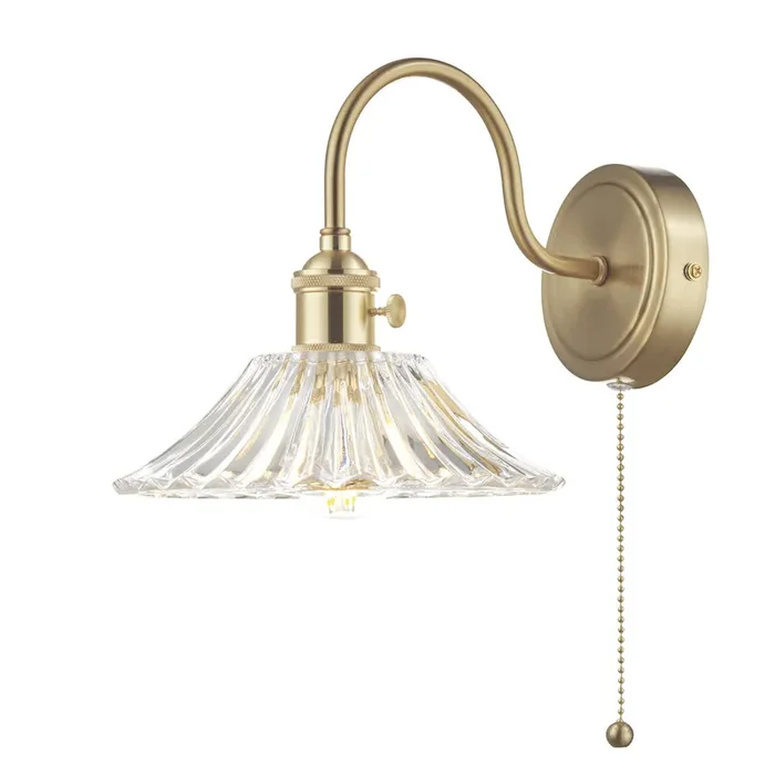 Wall Light Brass with Clear Flared Glass Shade (0183HAD074004)