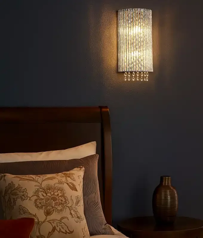 Wall Sconce in Chrome with Inner Crystal Decoration