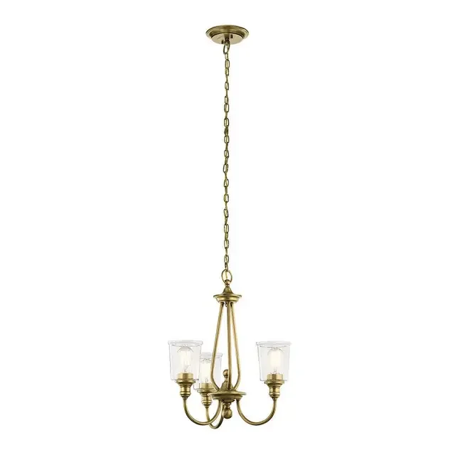 Waverly 3 Light Brass Chandelier