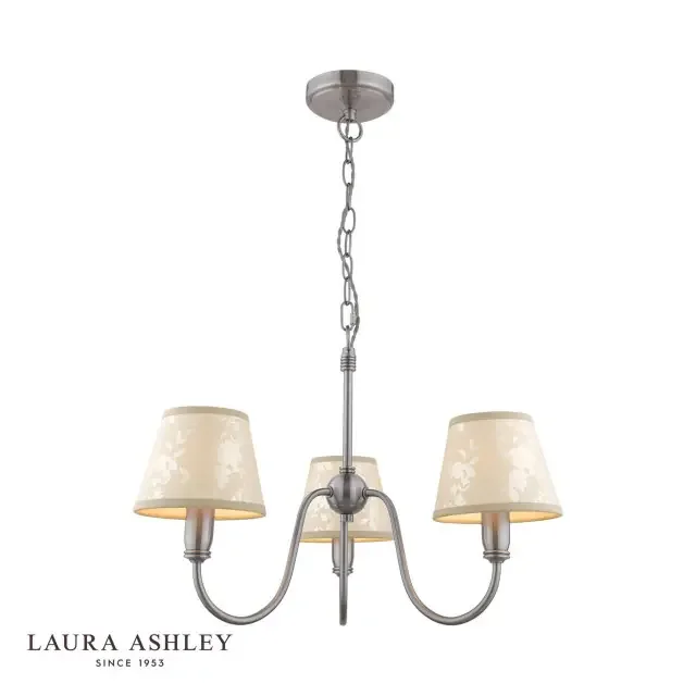 Westbourne 3 Light Polished Pewter with Grey Shades Pendant Light