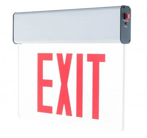Westgate 120~277V Single Face Edge lit Clear LED Exit Sign – White