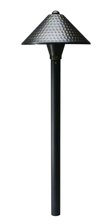 Westgate 12V 3W LED Textured Pyramid Area Path Light – Solid Brass, Antique Bronze