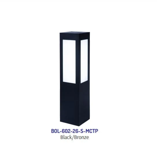 Westgate BOL-602-26-S-MCTP-BK Square Bollard Long Lens, Power And CCT Adjustable – Black