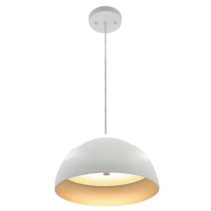 Westgate LCFD-20-MCT5-WS 20″ Integrated LED Modern Dome Pendant Light, 40W, Adjustable CCT (2700K/3000K/3500K/4000K/5000K), White and Silver