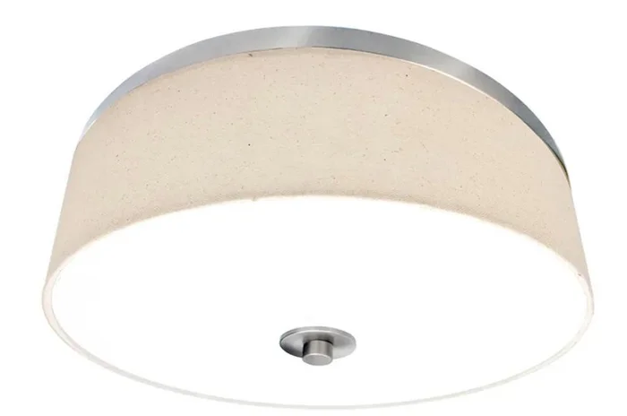 Westgate LCFF-15-MCT5-BN 15″ Integrated LED Fabric Drum, 25W, Adjustable CCT (2700K/3000K/3500K/4000K/5000K), Brushed Nickel