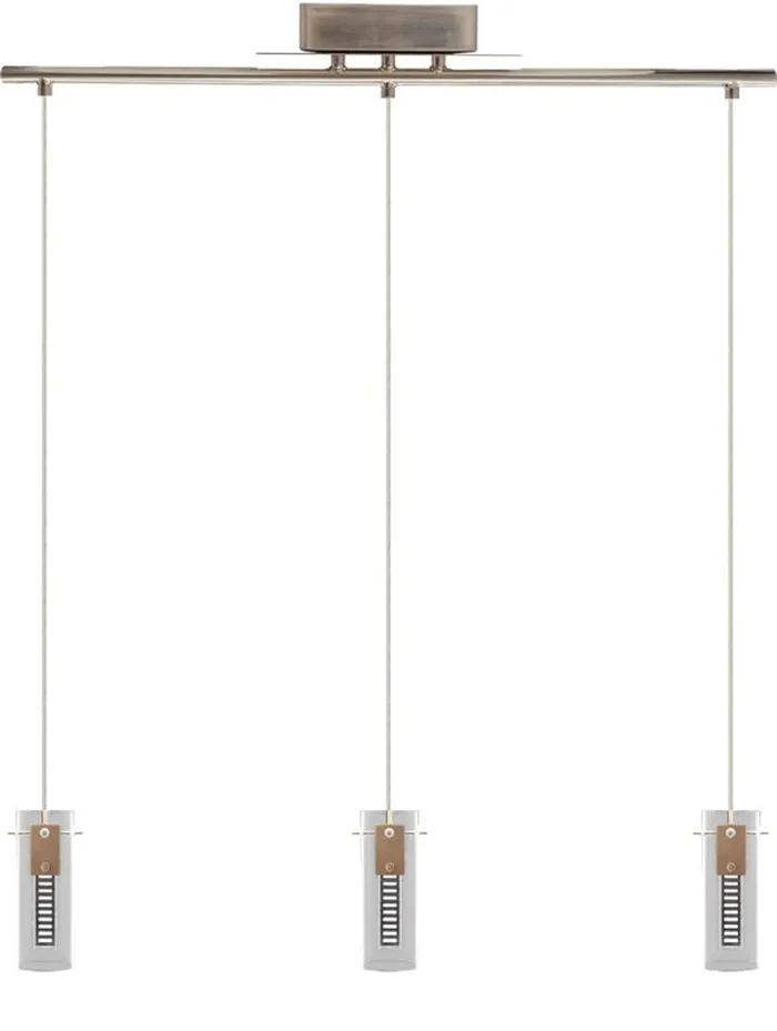 Westgate LCFH-3LS-MCT5 Integrated LED Triple Hologram Pendant Light, 36W, Adjustable CCT (2700K/3000K/3500K/4000K/5000K), Brushed Nickel