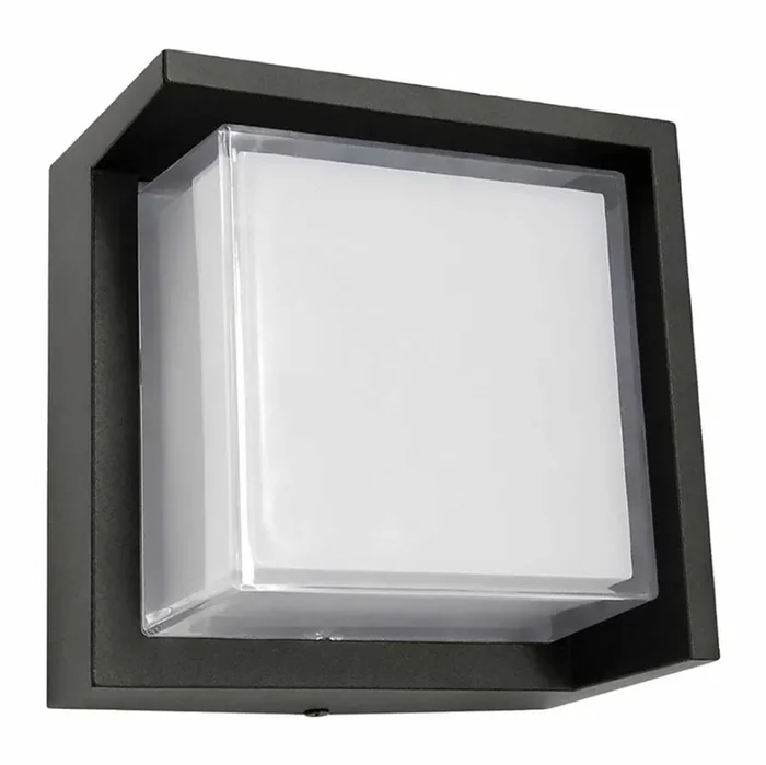 Westgate LRS-H-MCT-C90-BK Outdoor Architectural Square LED Wall Light, 12W, Adjustable CCT (3000K/4000K/5000K), Black