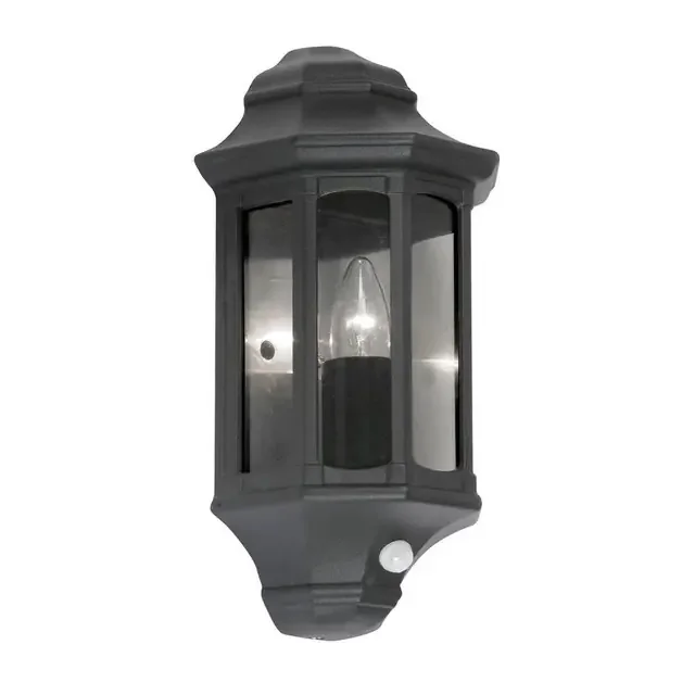 Westminster Black with PIR IP44 Wall Light