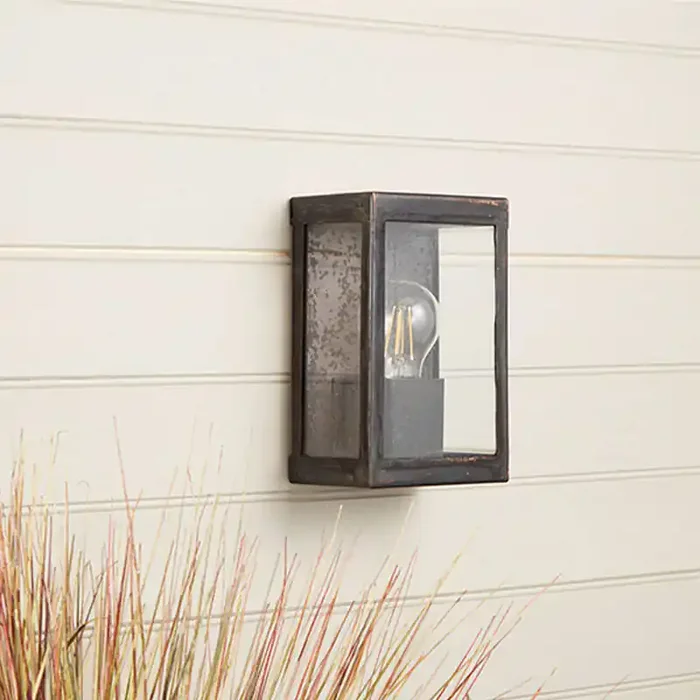 Westport Coastal Cabin Half Lantern Outdoor Wall Light – Oxidised Black – Online Lighting