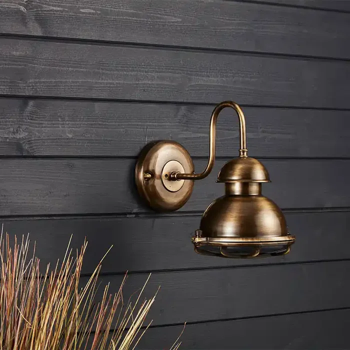 Westport Coastal Maritime Outdoor Wall Light – Brass – Online Lighting