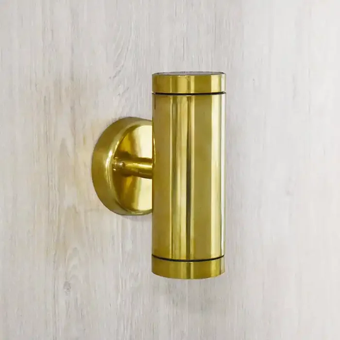 Westport Coastal Sail Outdoor Up & Down Wall Light – Brass – Online Lighting