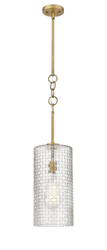 Wexford LED Mini Pendant in Brushed Brass (405|380-1S-BB-G380-8CL-BB-95-LED)
