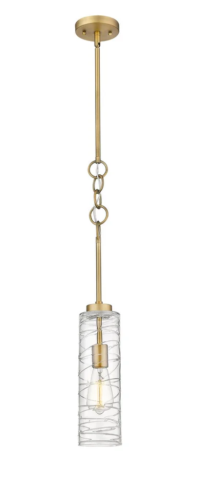 Wexford LED Mini Pendant in Brushed Brass (405|380-1S-BB-G381-4CL-LED)